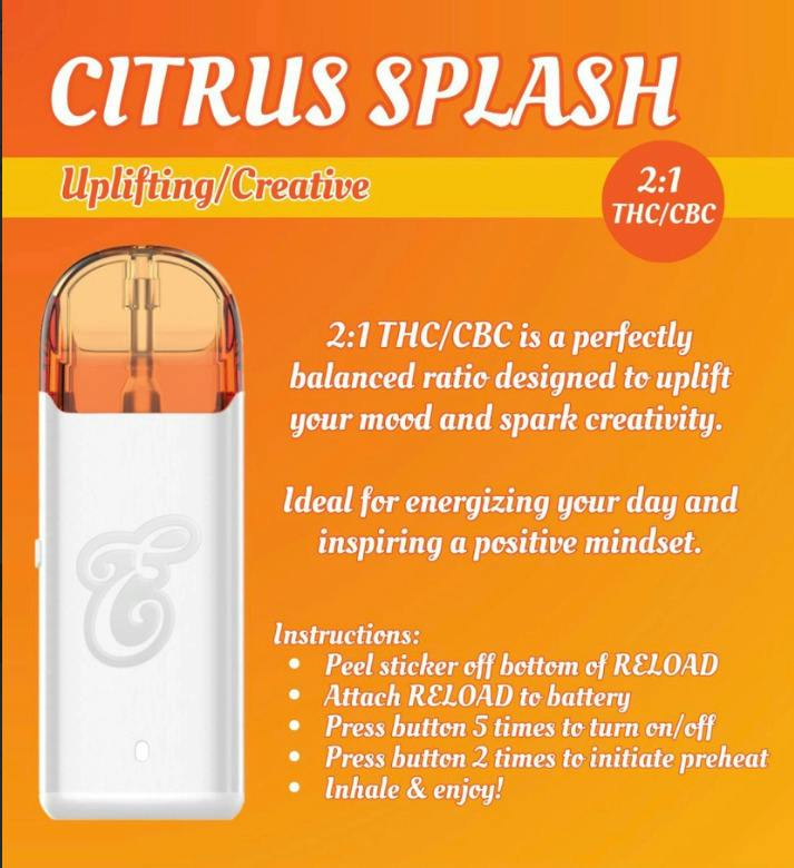 Citrus Splash | 2:1 THC/CBC | 1g | RTU Disposable
