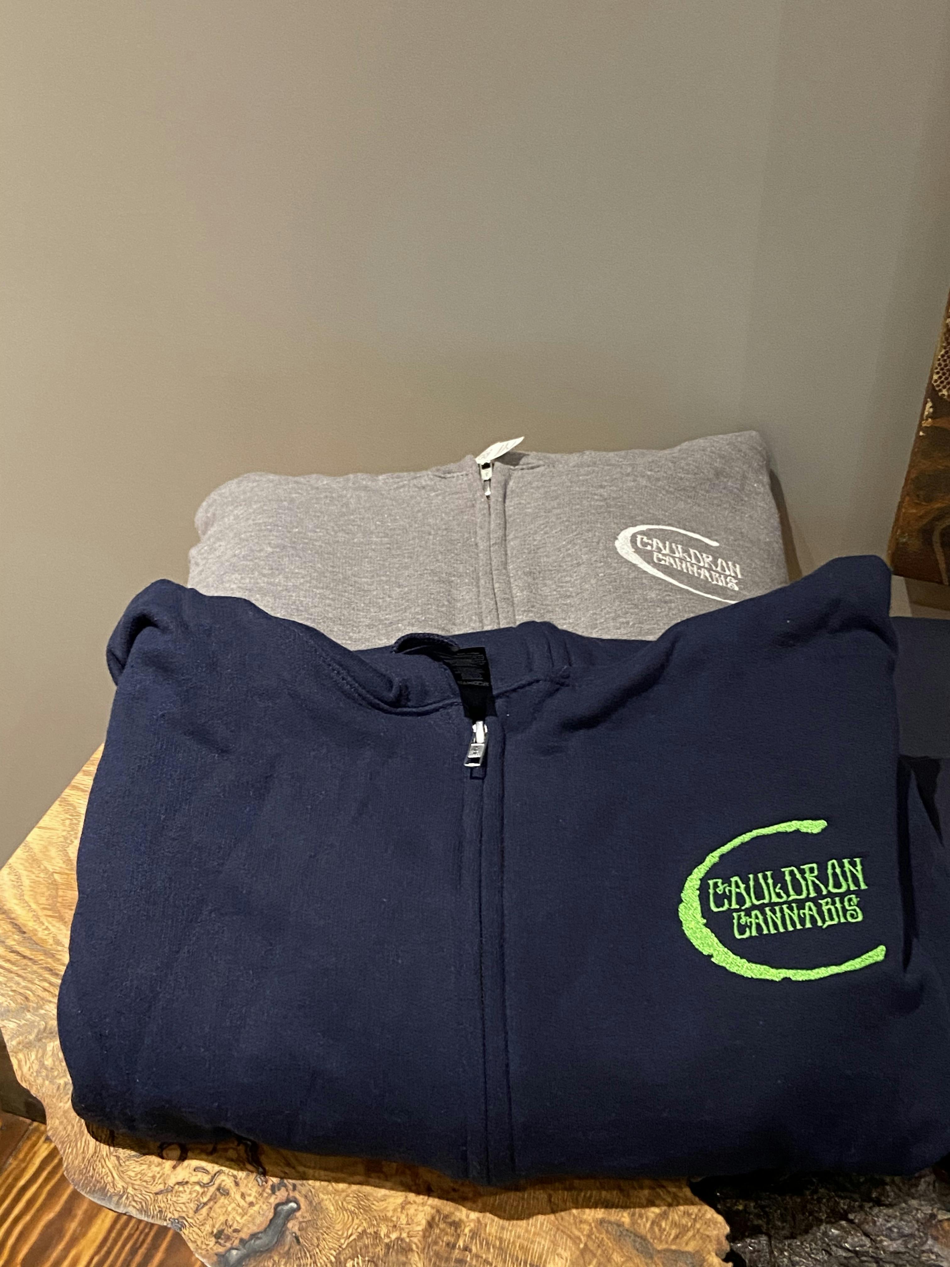 Cauldron Cannabis Zipped Hoodies - Cauldron Cannabis Gray Extra Large Hoodie