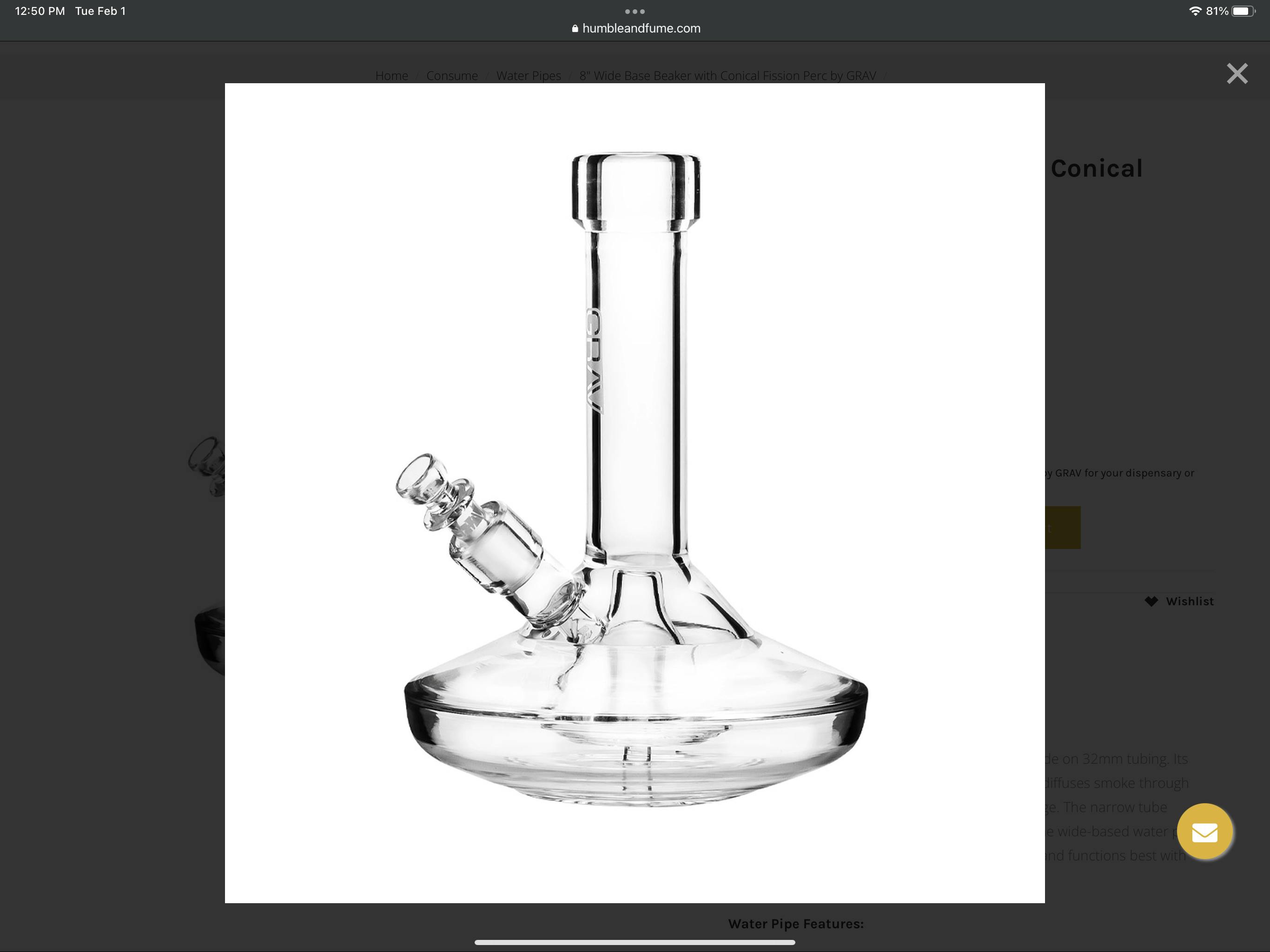 Grav 8 inch Beaker style w Conical Fission Perc - Grav 8 inch Beaker w Conical Fission Perc