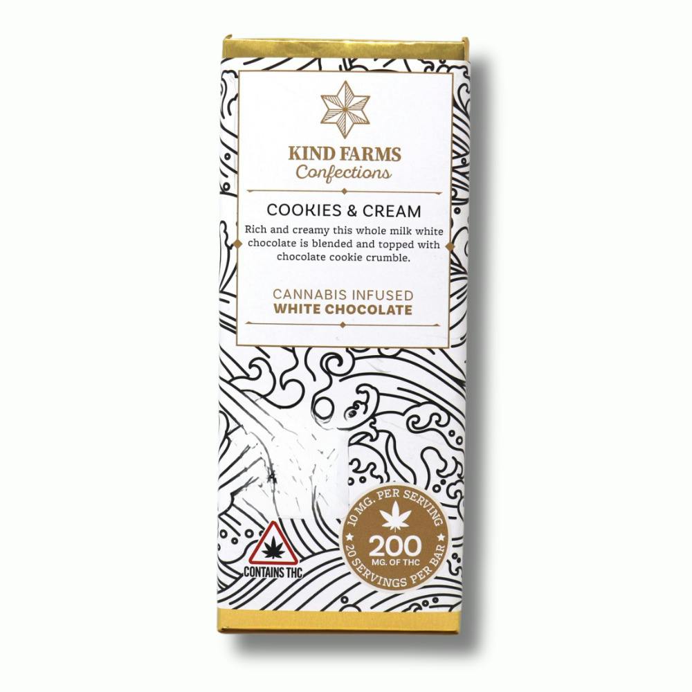 Cookies & Cream White Chocolate Bar | [200mg] | Kind Farms