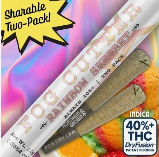 Rainbow Sherbert Fog Cutter 2PCK Infused .5G Joints