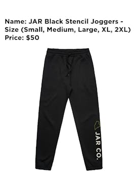 JAR Black Stencil Joggers - Large