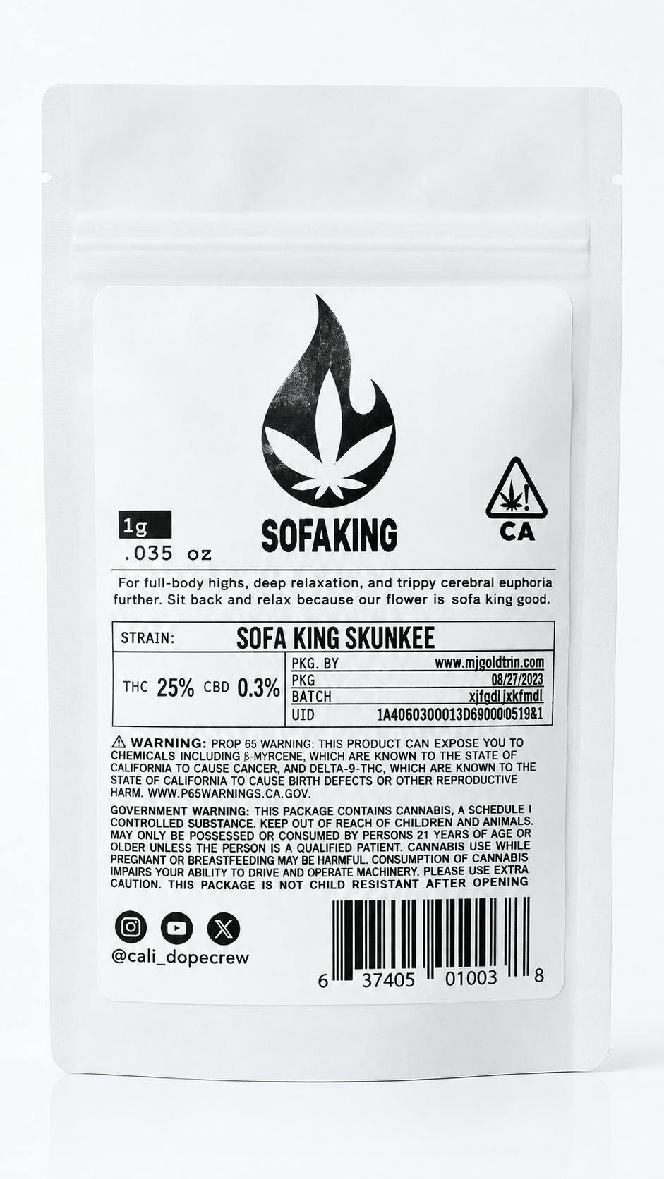 Sofa King Skunkee | Big Buds | 1g
