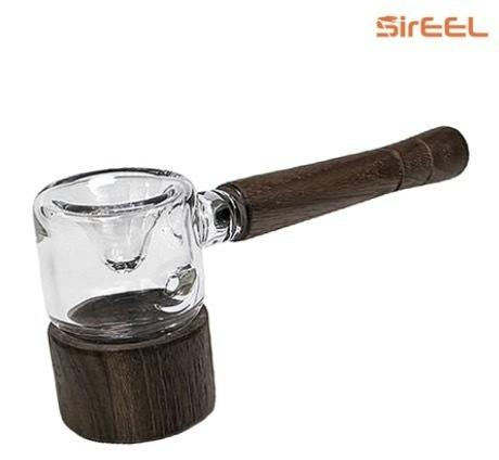SirEEL 5.5" Glass & Wood Hammer Pipe
