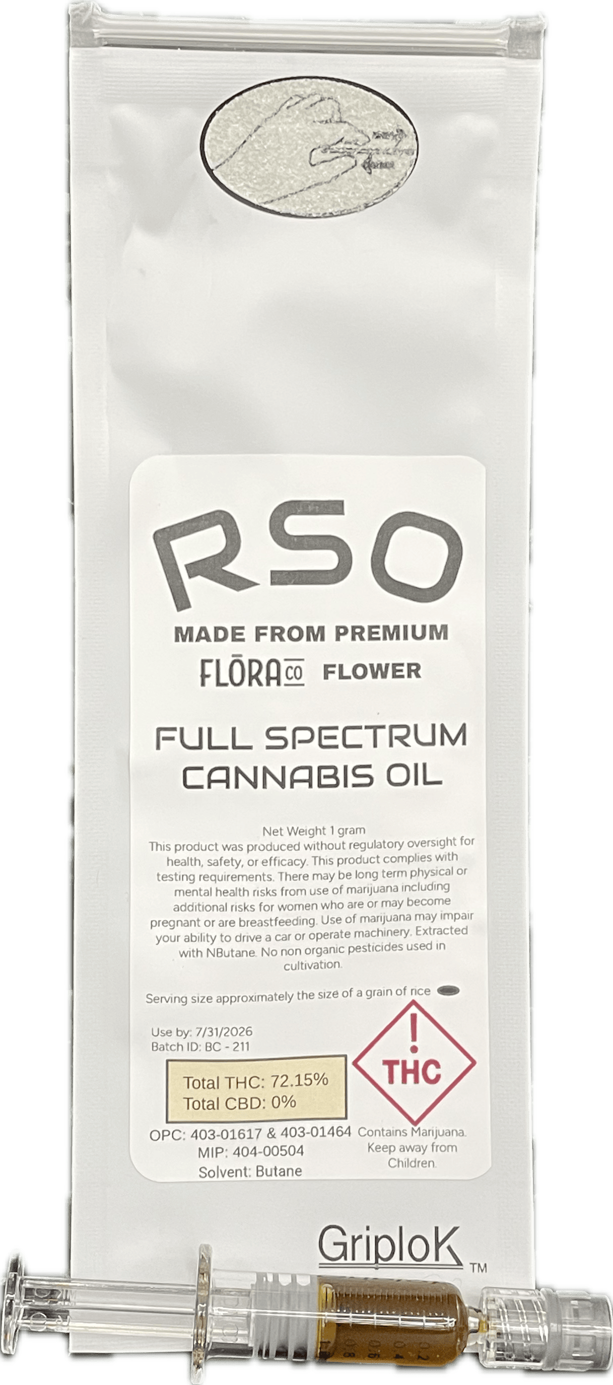 FLORACO - RSO Syringe 1g [MED] - Ya Hemi