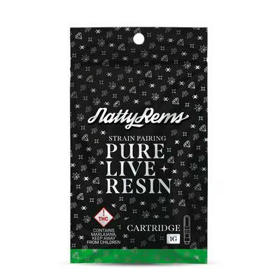 NATTY REMS- Live Resin Cartridge 1g (MED) - Sour Diesel X Peach Crescendo (S)