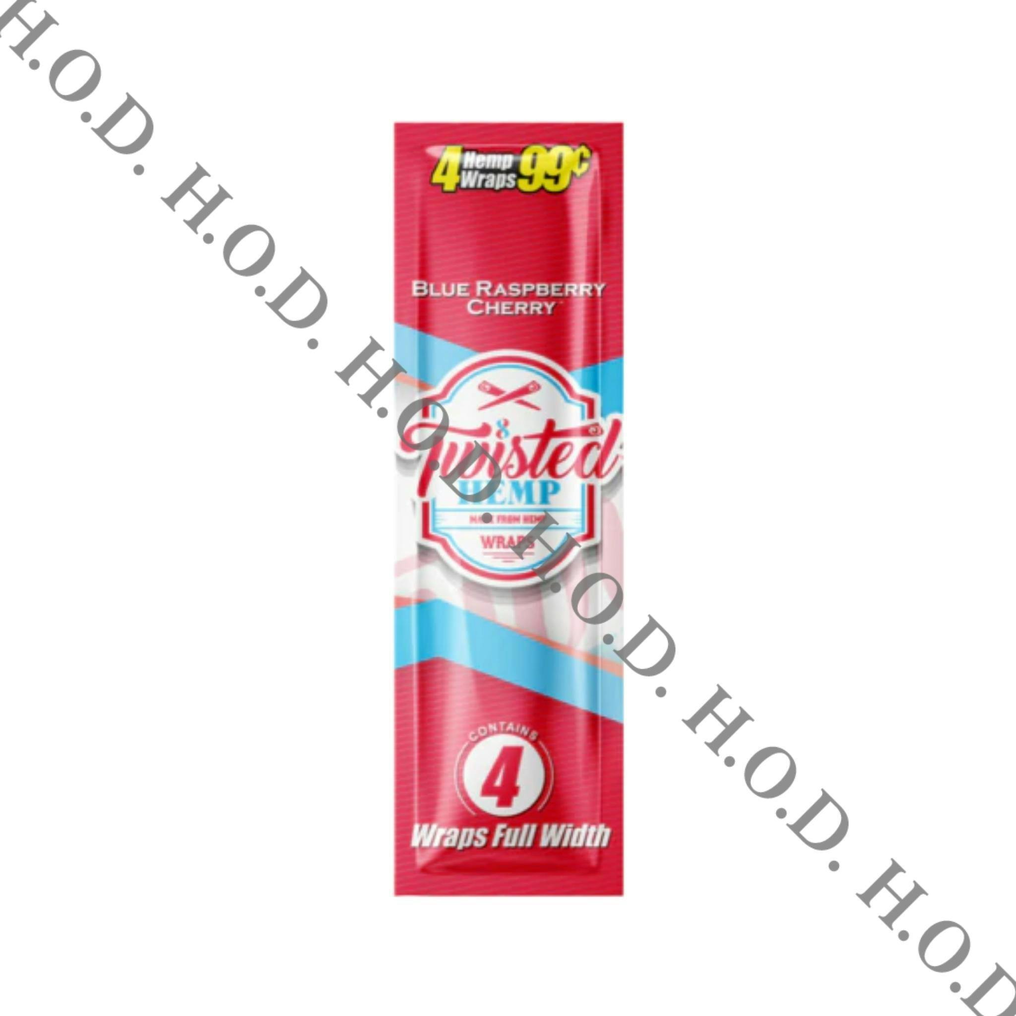 Twisted Hemp Blue Raspberry Cherry Wraps 4 Pack