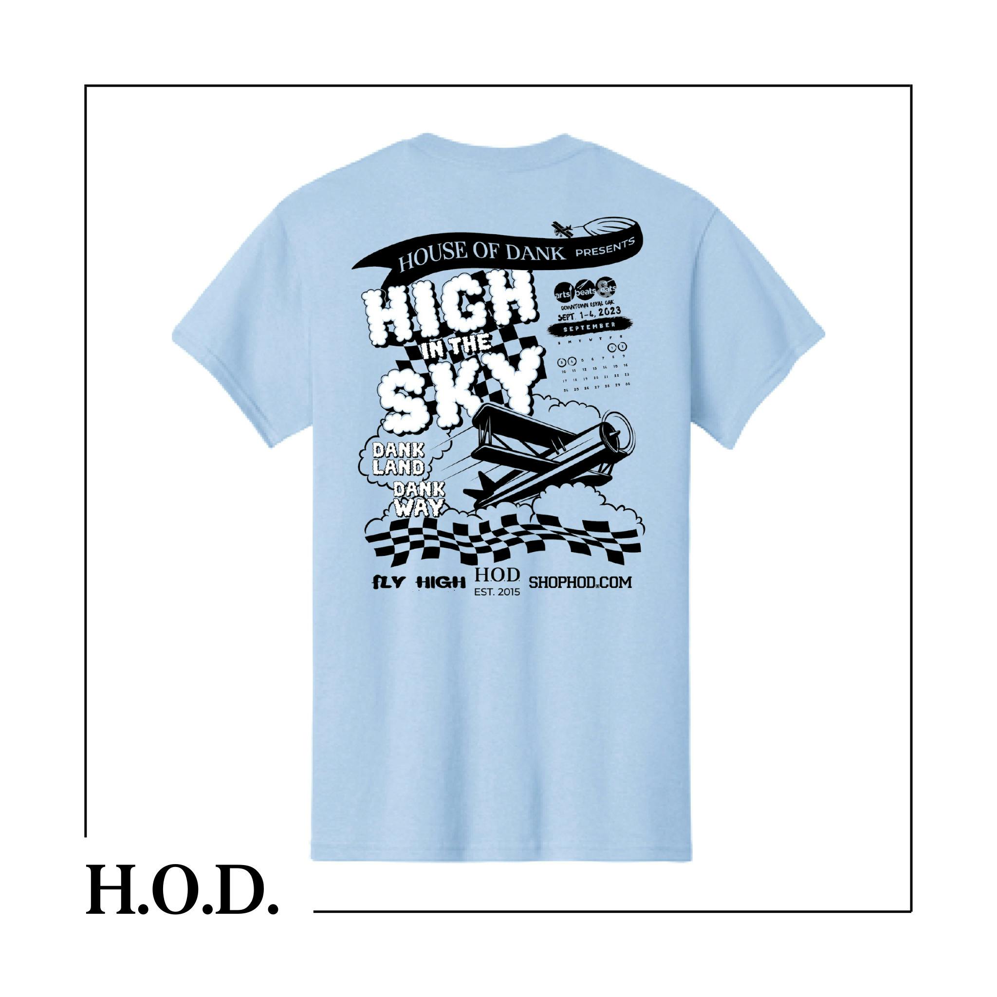 H.O.D. x A.B.E. Sky Blue High In The Sky Short Sleeve Tee S