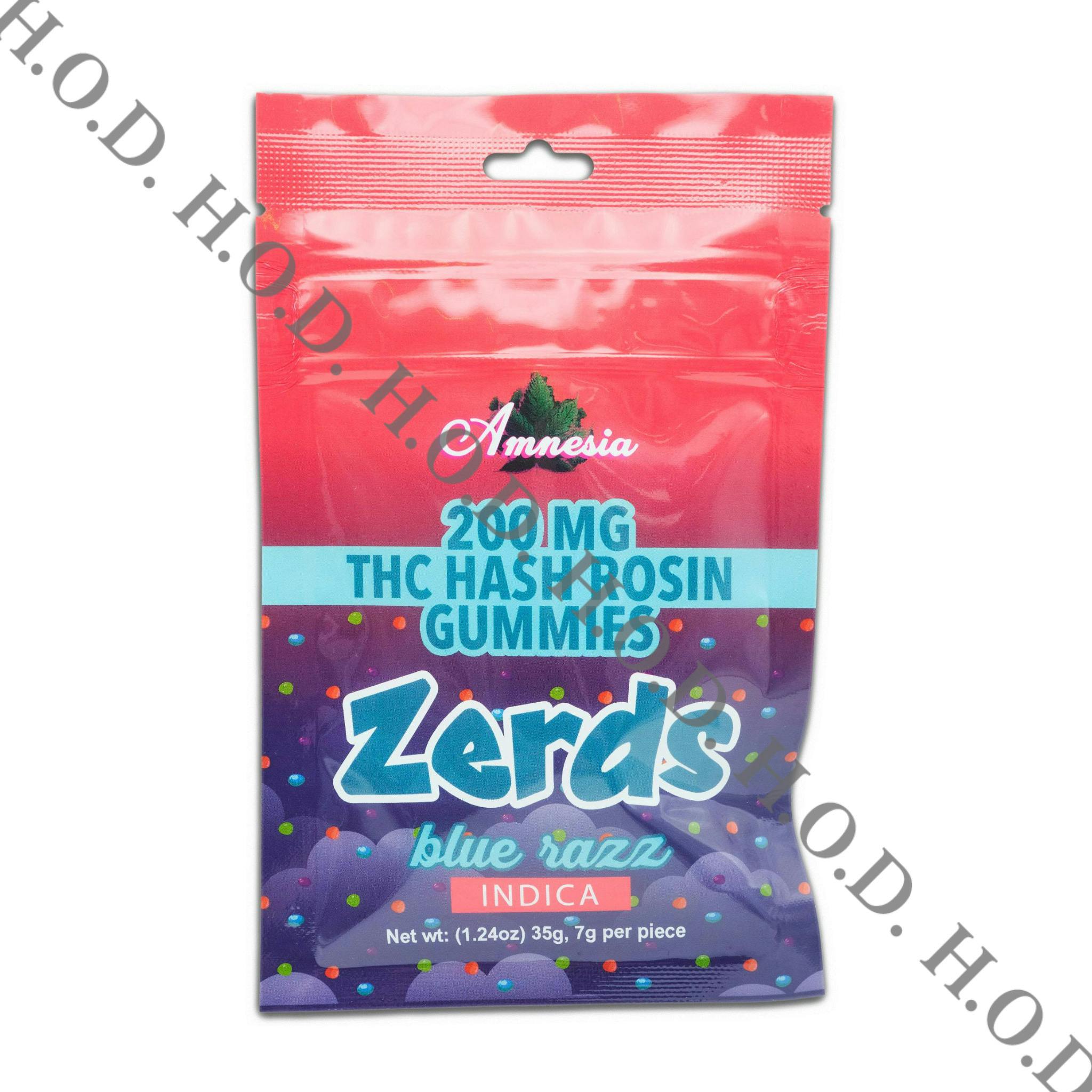 Amnesia Zerds Blue Razz Hash Rosin Gummies