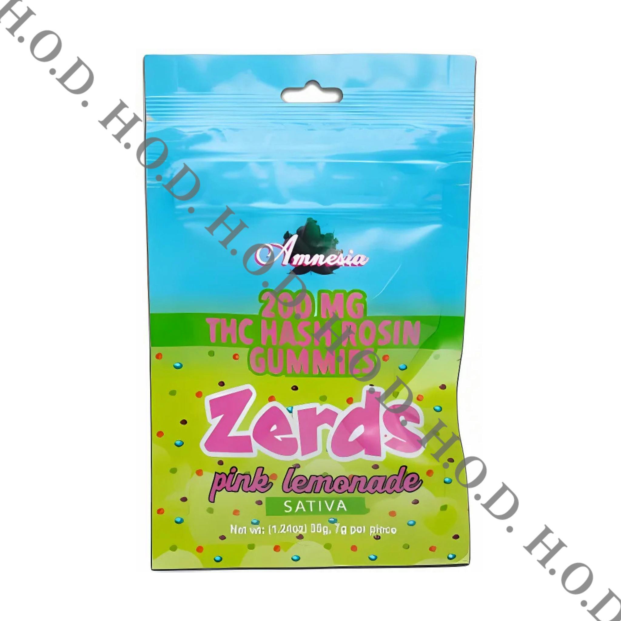 Amnesia Zerds Pink Lemonade Hash Rosin Gummies