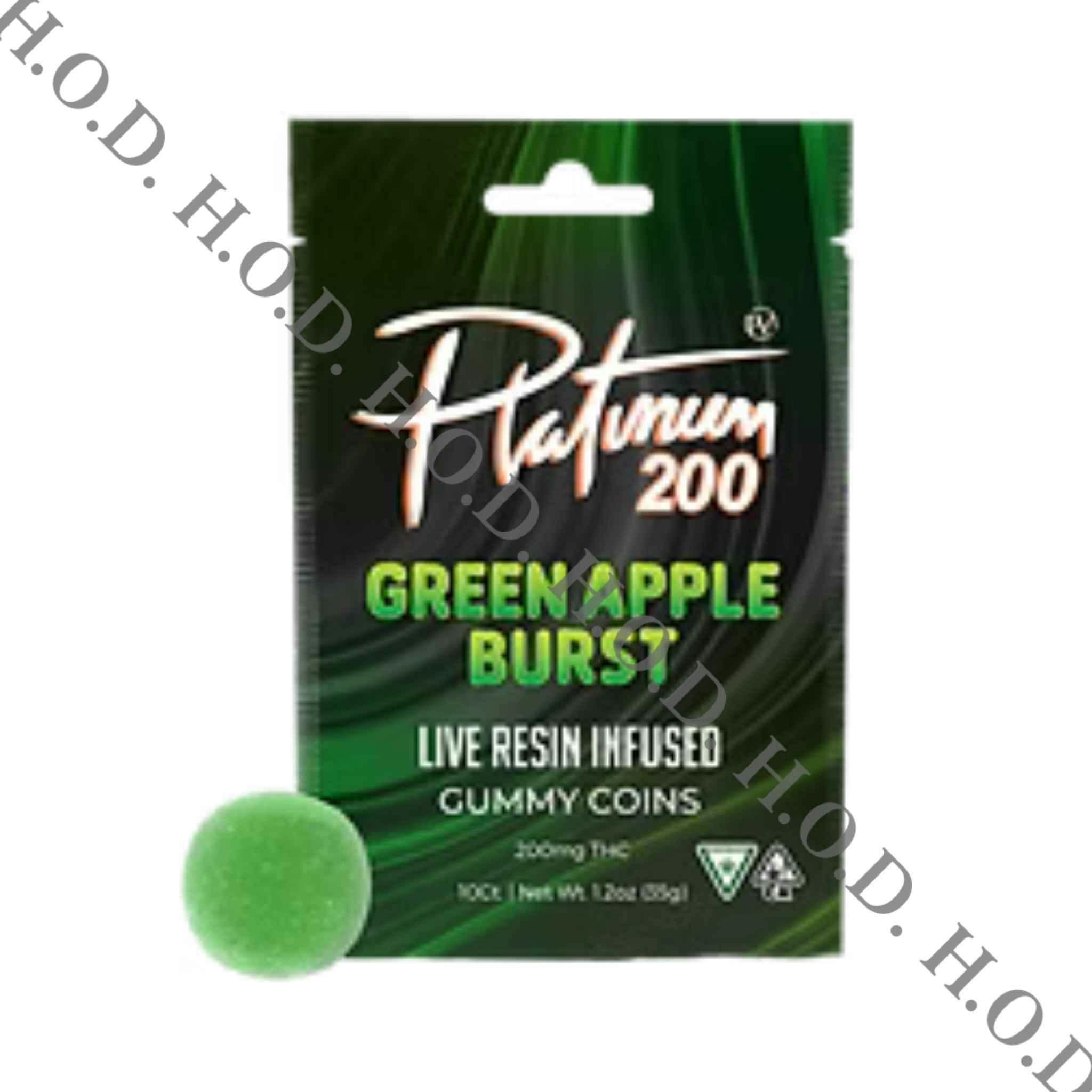 Platinum Vape Green Apple Burst Live Resin Gummies