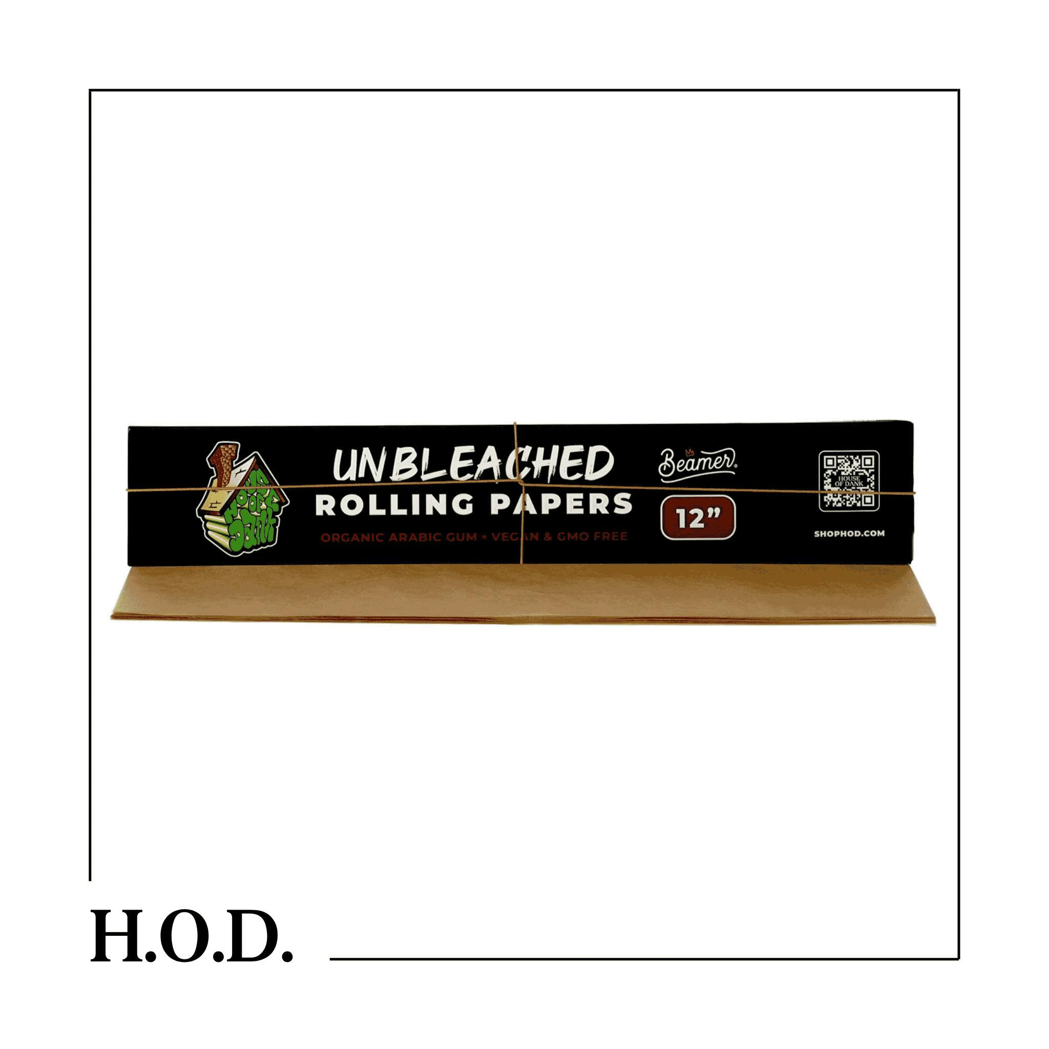 H.O.D. Unbleached Rolling Papers 12"
