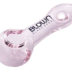 3.5" Blown Glass Goods Handpipe - The Puffer - w/ Donut Hole in BLOWN Box- PINK