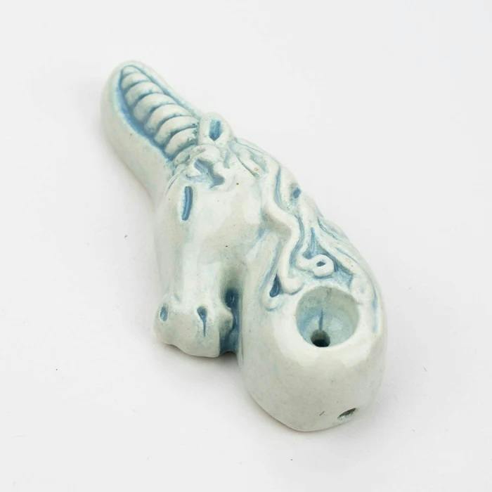 Handmade Ceramic Smoking Pipe Unicorn