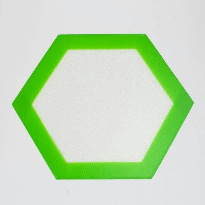 Non-Stick Silicone Dab Mats Hexagon Large Green