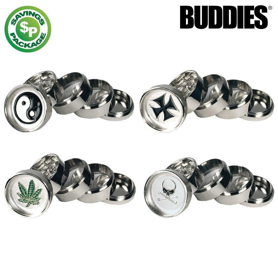 Buddies MT4 METAL GRINDER WITH 2 SIFTERS various designs