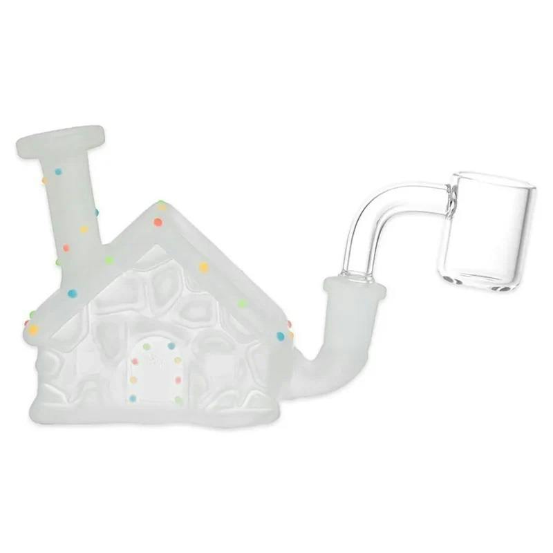 Mini Frosted Christmas House - Glow in the dark lights