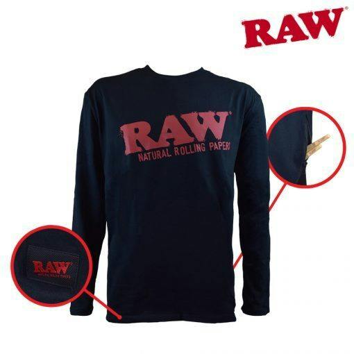 RPxRAW CREW NECK BLACK W/ RED BRAND DESIGN LONG SLEEVE SHIRT - XXXL