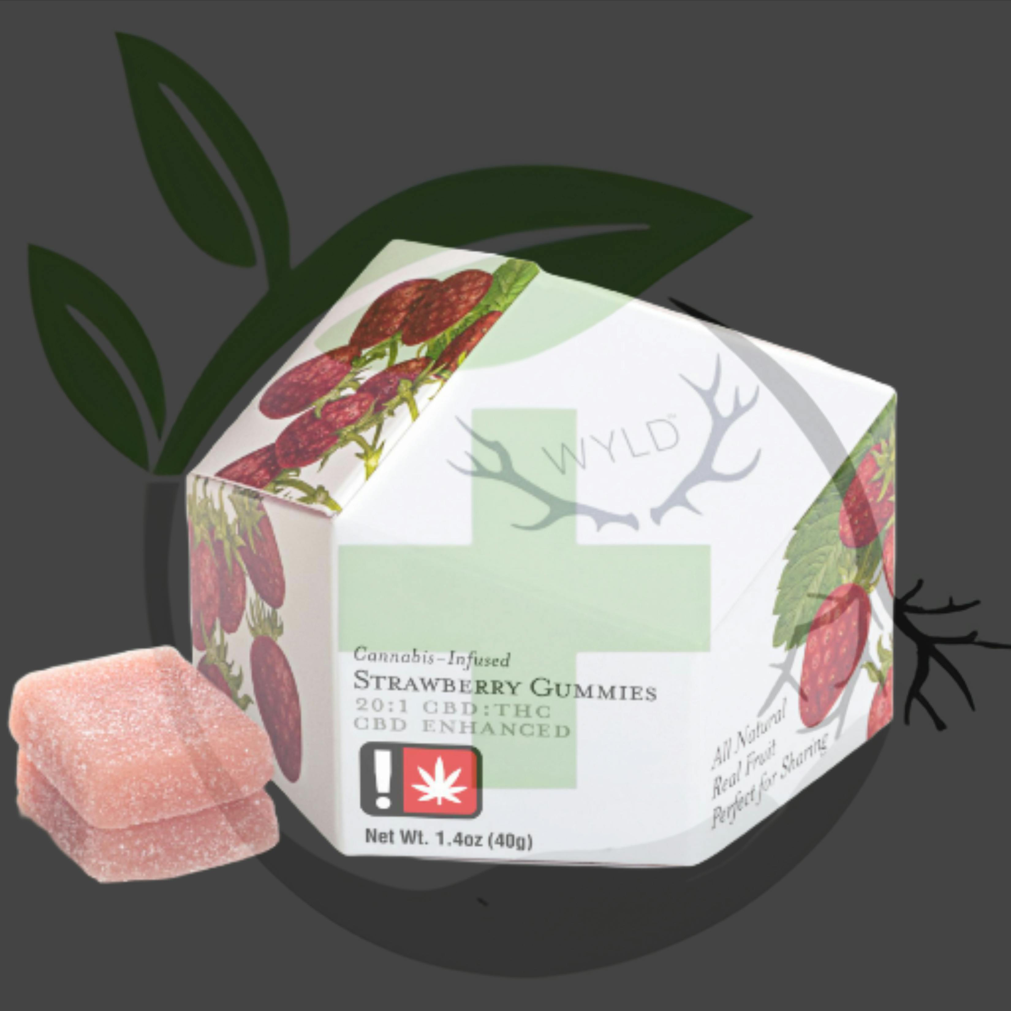 Gummy - TF - WYLD - 100mg 10pc - Strawberry 20:1 CBD