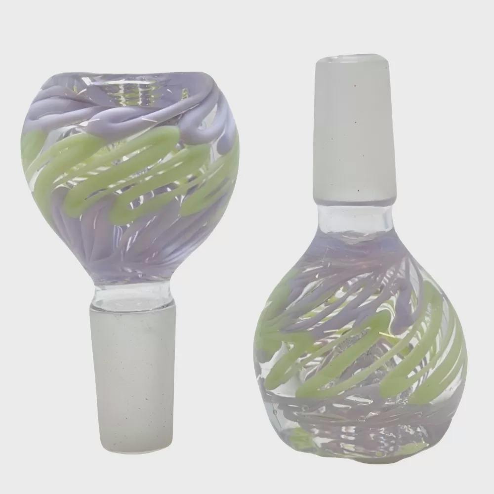 Bowl - TF - 14mm Slyme Swirl Colored Bowl