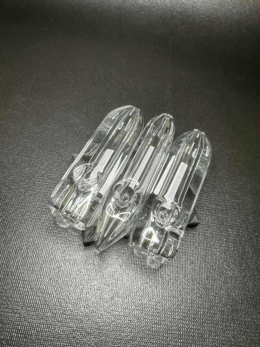 Pipe - TF - 4" Clear Thick Square Hand Pipe