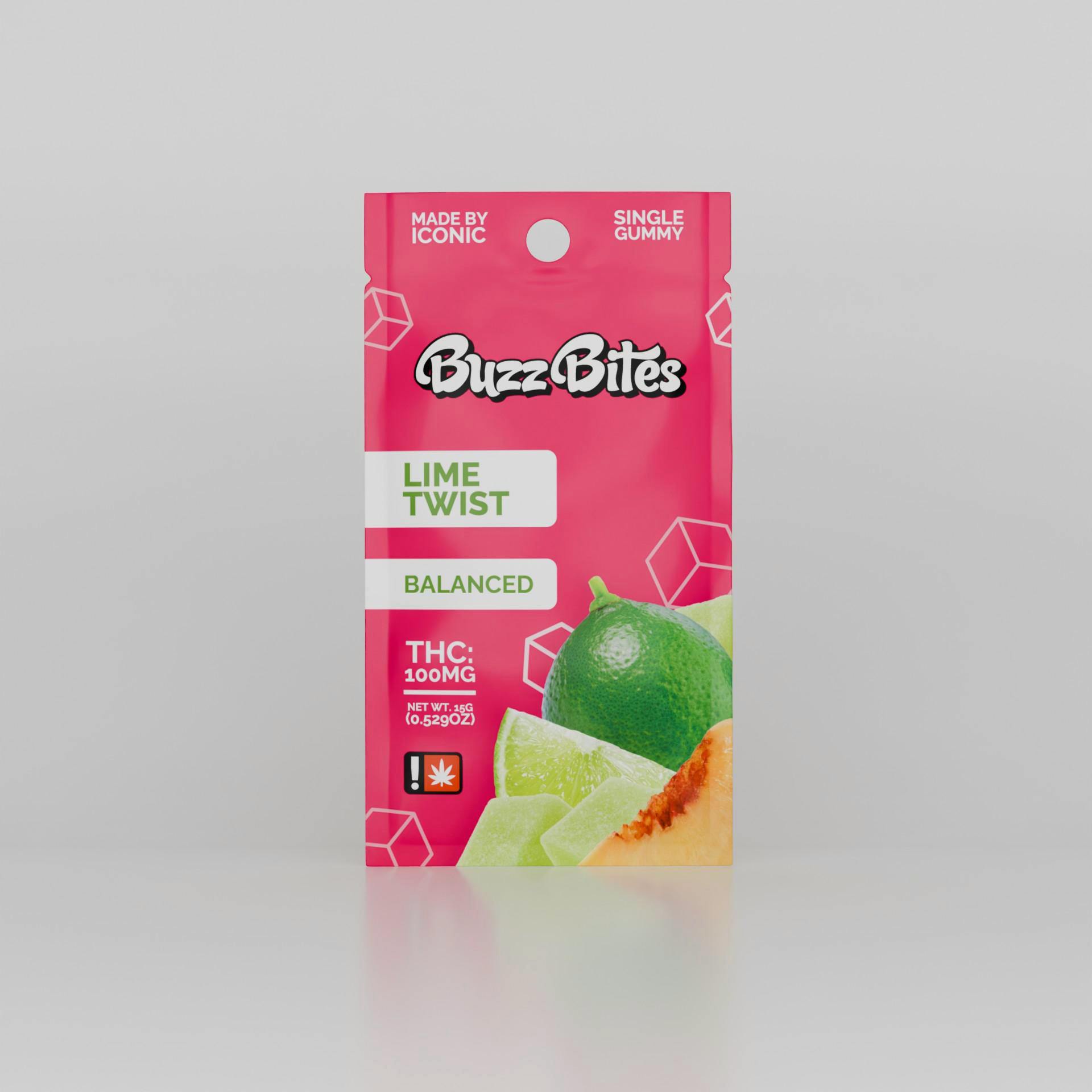 Gummy ~ Buzz Bites ~ Balanced ~ Lime Twist ~ Green Leaf Special