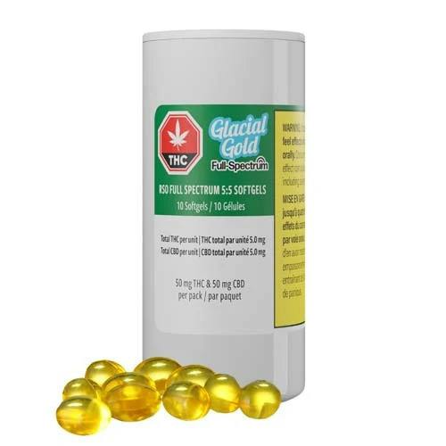 Glacial Gold RSO Full Spectrum 5:5 Softgels 10 capsules