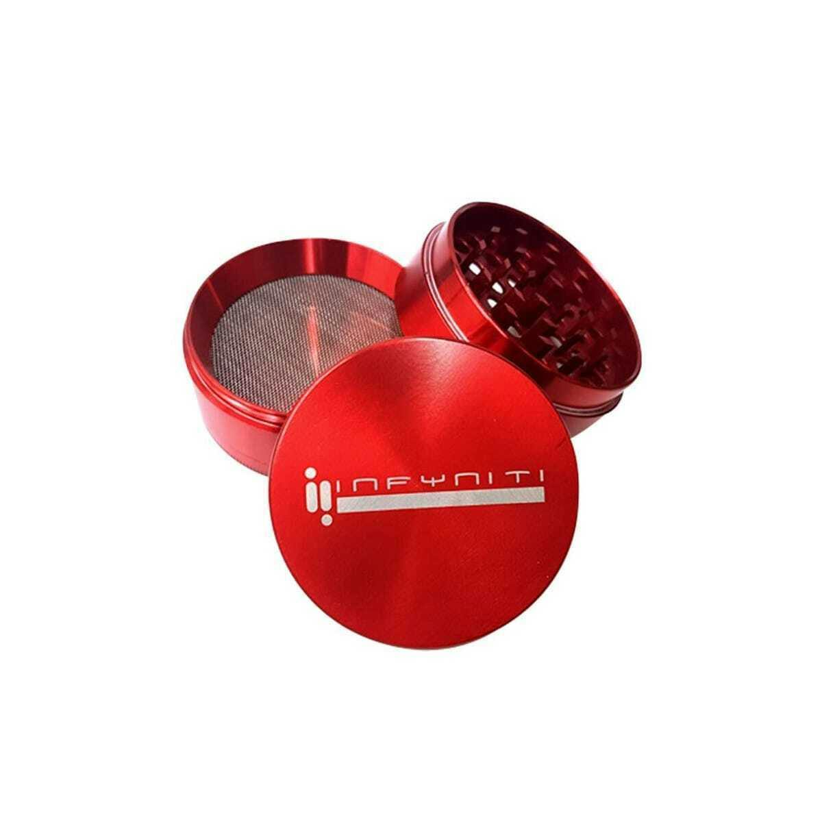 2.5" 4-Piece Aluminum Grinder by Infyniti - Red