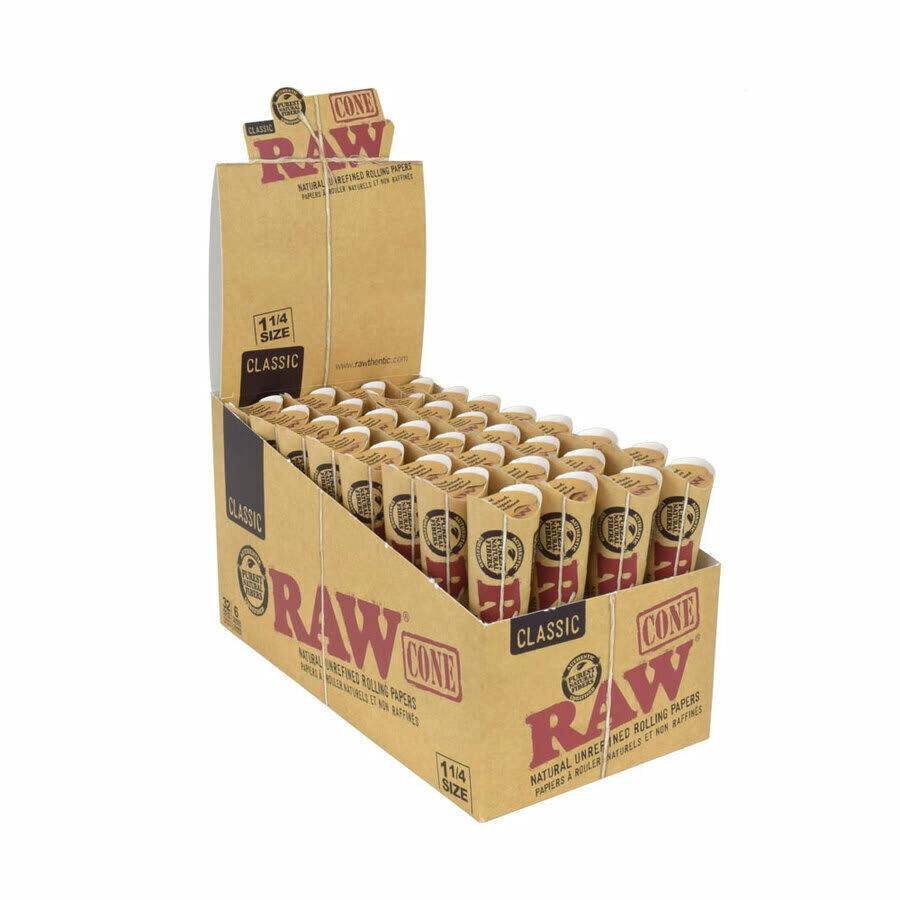 Raw Classic 1 1/4 Pre Rolled Cones - 75ct