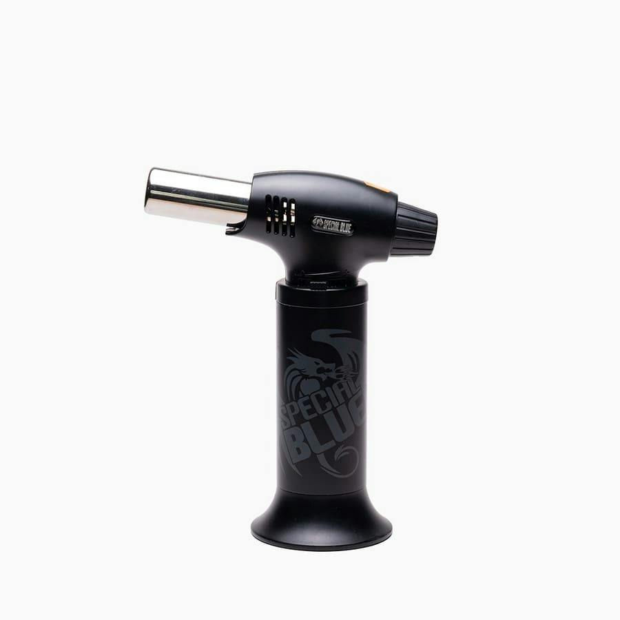 Special Blue Inferno Torch w/ Matching Tin Carrying Case - Black
