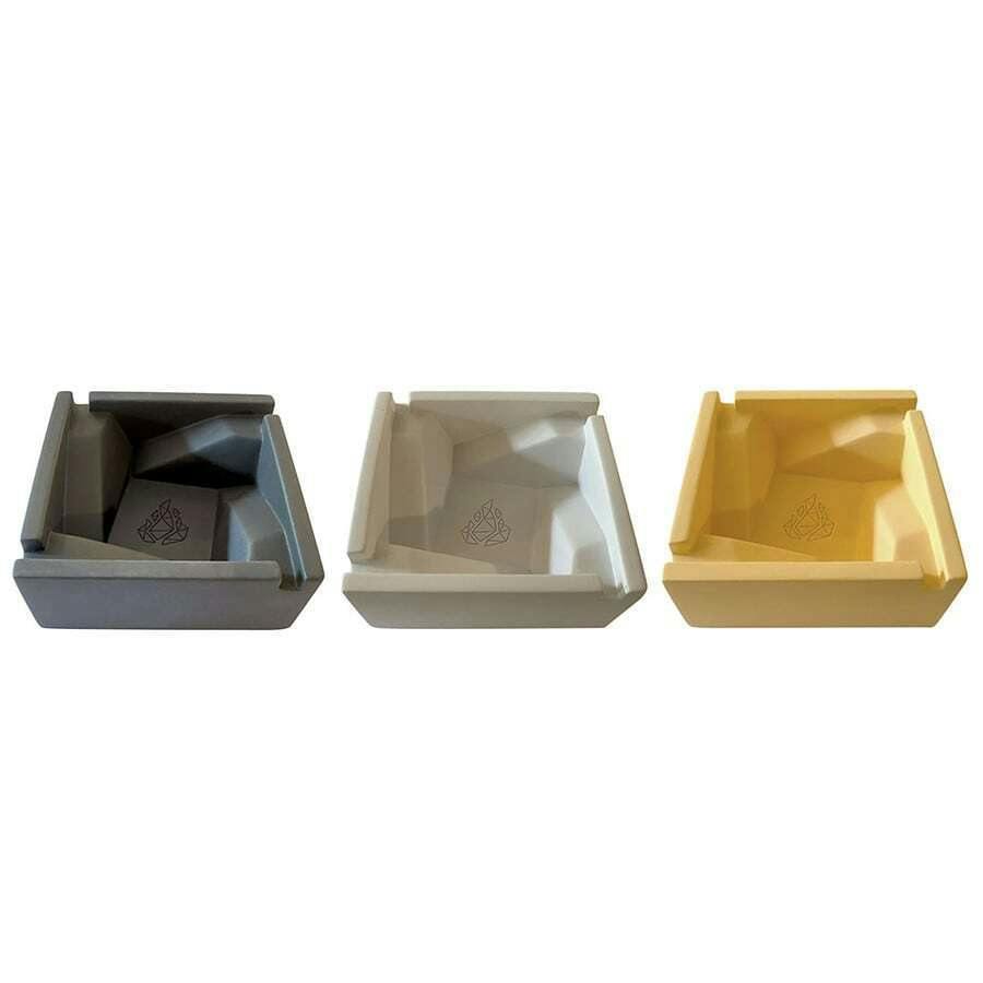 BRNT Briq Concrete Ashtray with Walnut Lid - Black