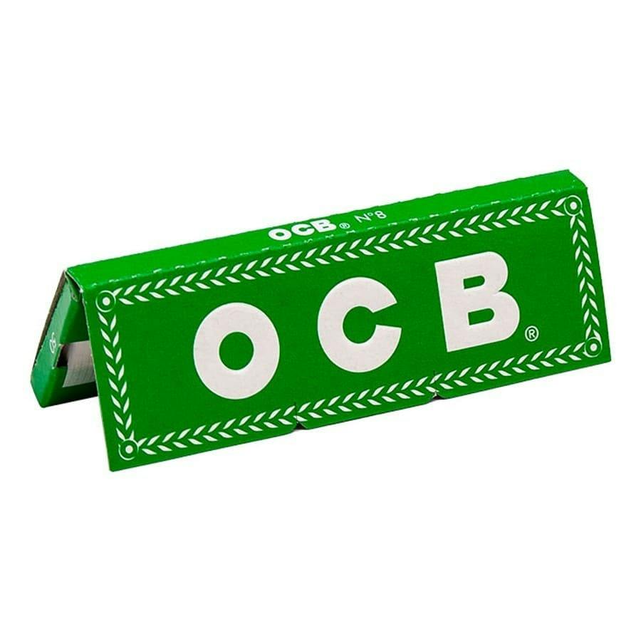 OCB N8 Green Cut Corner Single Wide Papers
