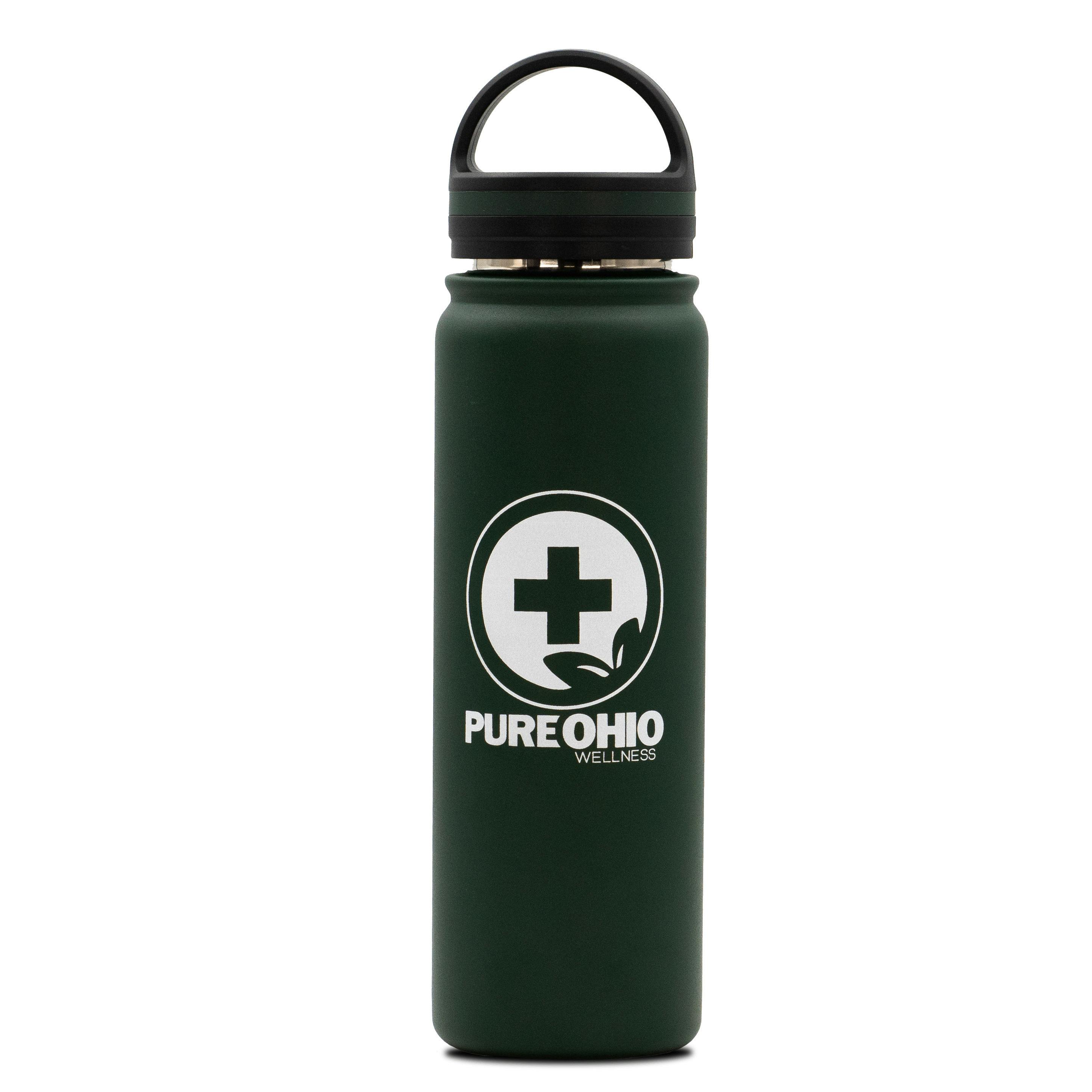 Green POW Aluminum Bottle