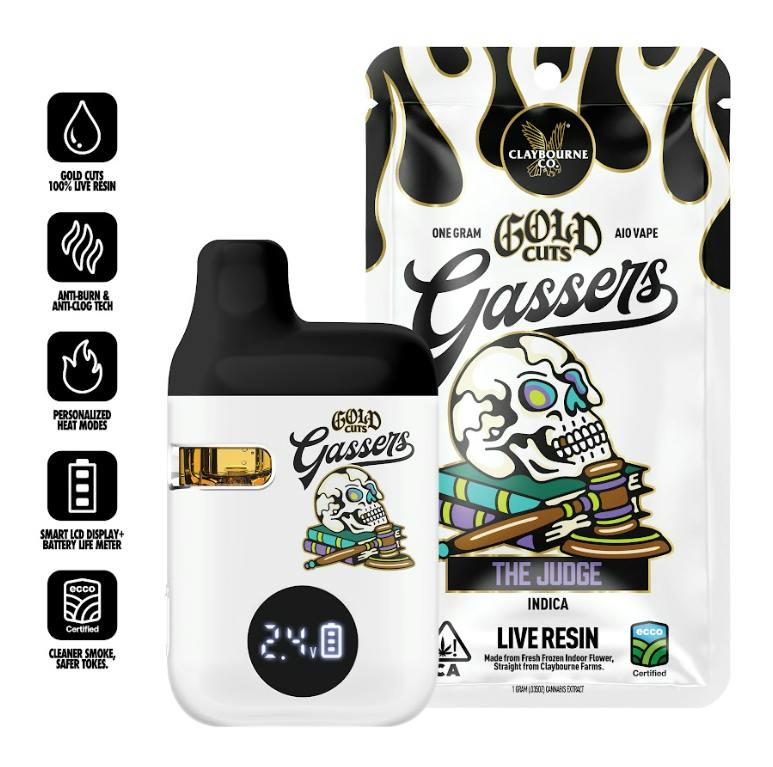 Claybourne Co. - 1g Live Resin Gold Cuts AIO - The Judge