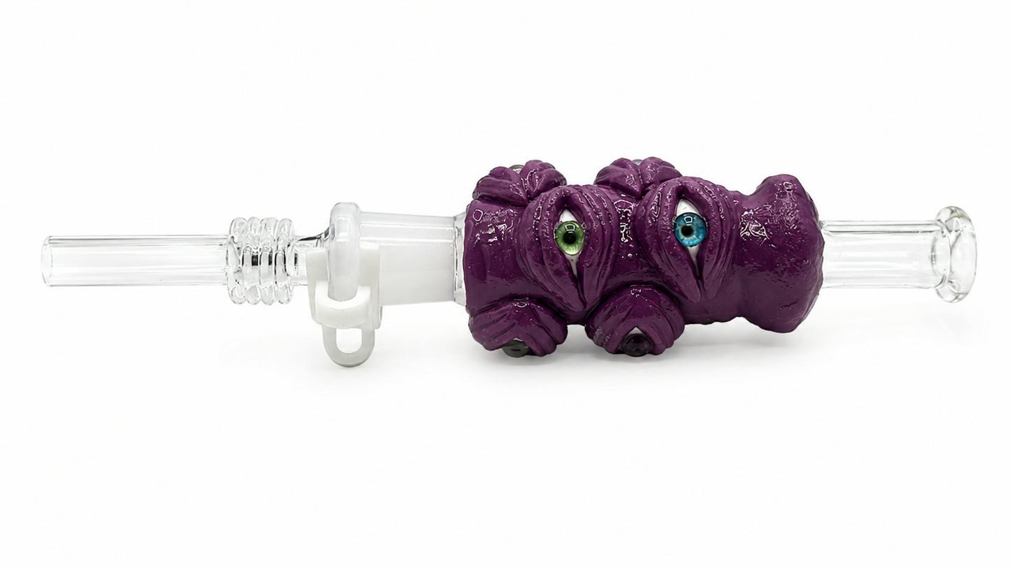 Nectar Collector - Purple w/ Eyes (Glass Tip)