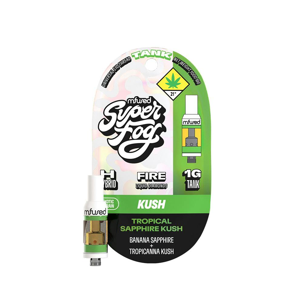 Tropical Sapphire Kush | FIRE Liquid Diamonds Tank Cartridge | 1g by Super Fog by MFused