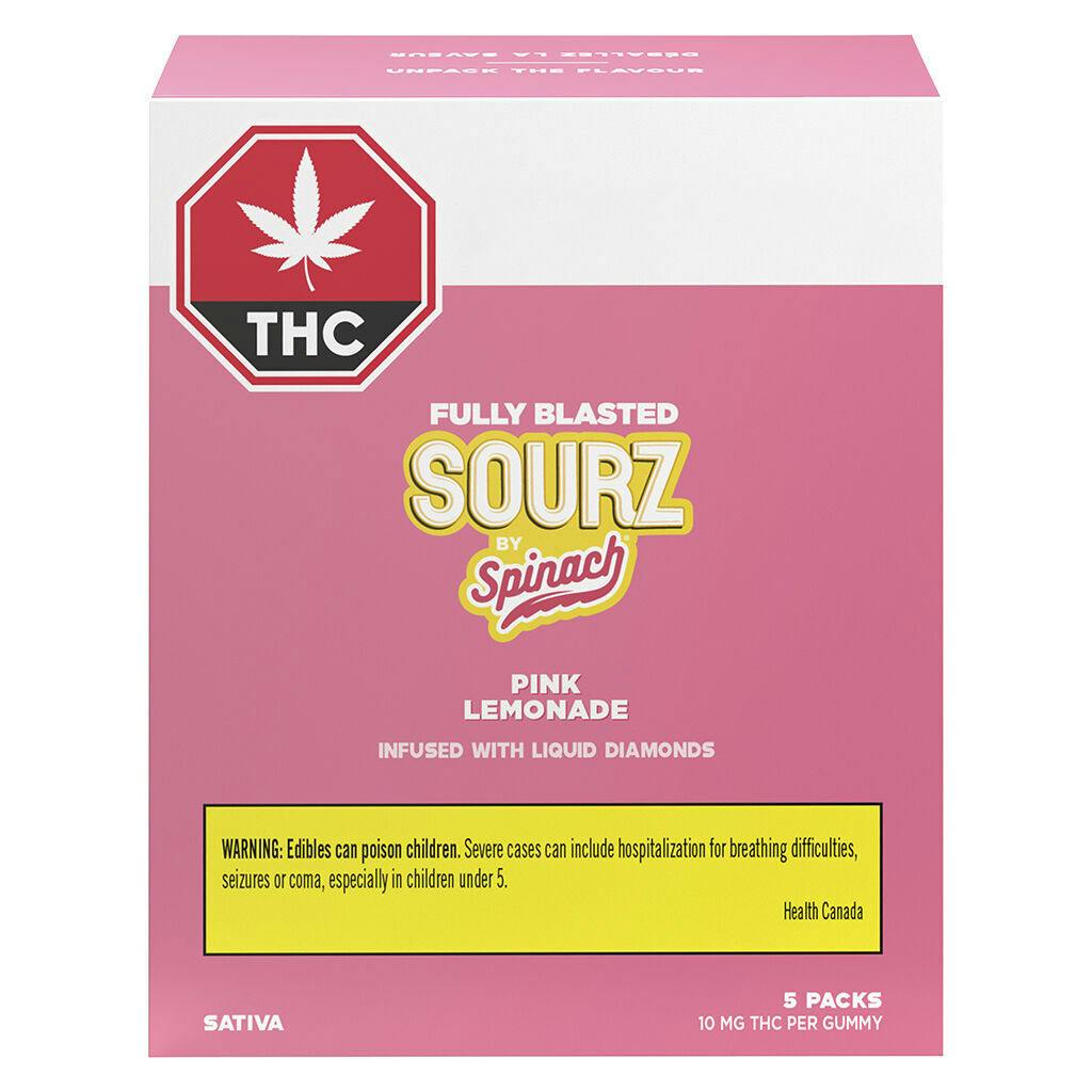 SOURZ by Spinach - Fully Blasted Pink Lemonade Gummies - 5x1 Pack