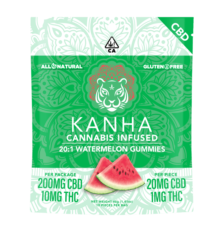 [Kanha]: [Kanha] CBD Gummies - 10mg - Watermelon 20:1 (CBD:THC)