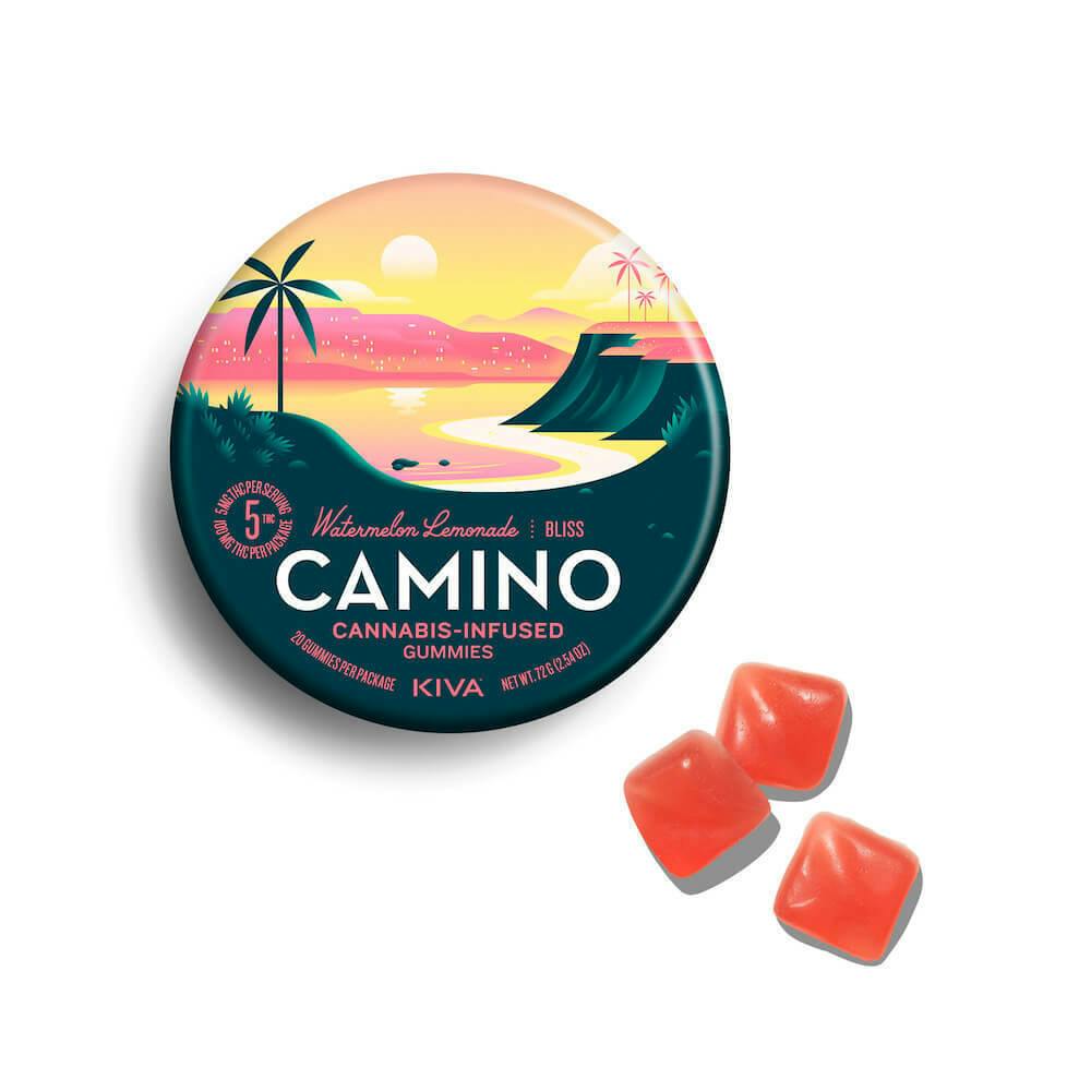 Kiva Camino Watermelon Lemonade Gummies 100mg Tin (20ct)