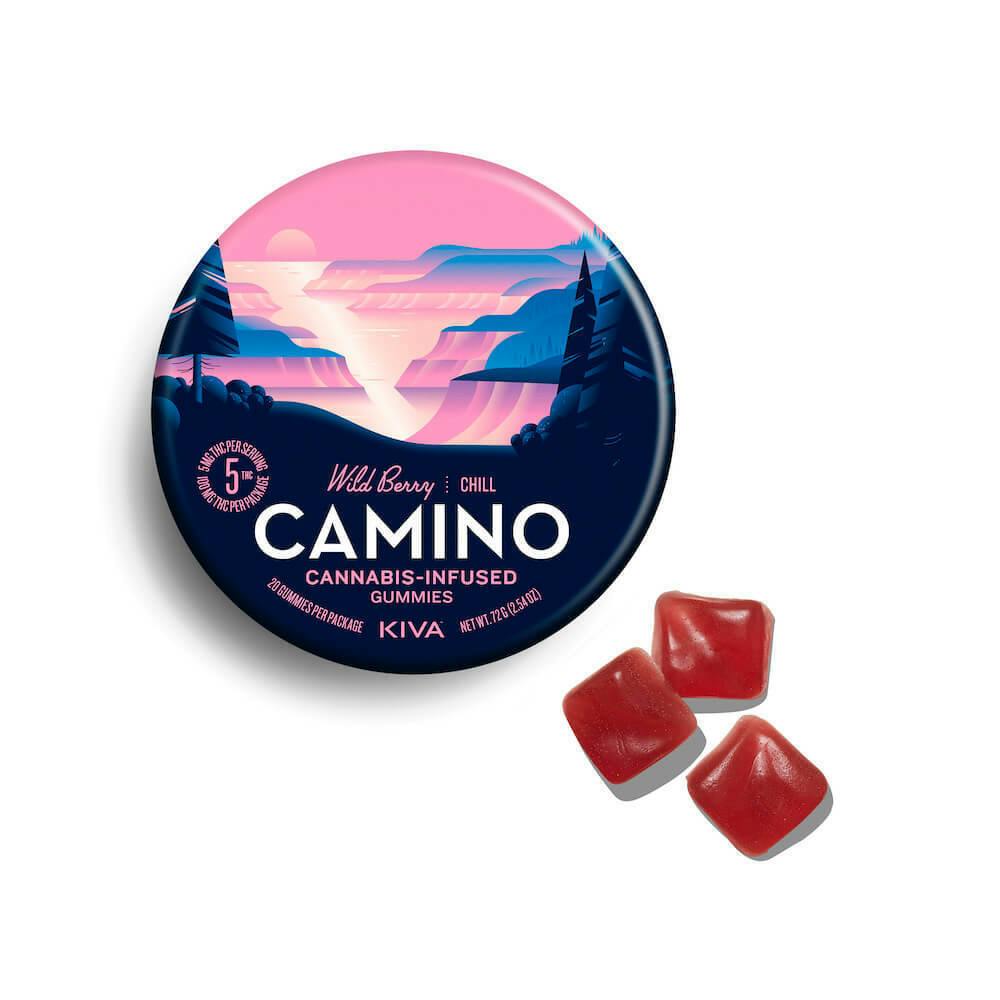 Kiva Camino Wild Berry Gummies 100mg Tin (20ct)