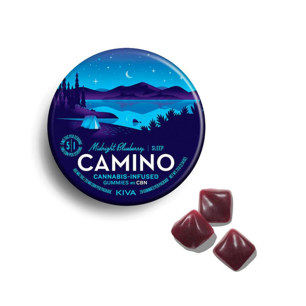 Kiva Camino Midnight CBN Blueberry Gummies 100mg Tin (20ct)