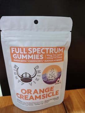 Mighty Viking/ Inhale Zen 100mg Sativa Gummies- Orange Creamsicle