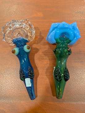 6" Rose Shape Heavy Duty Glass Hand Pipe