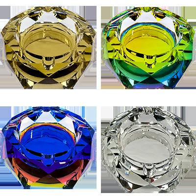 4" Faceted Glass Ashtray