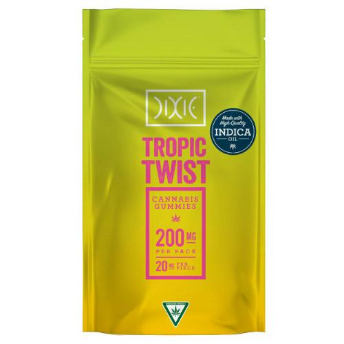 Dixie Tropic Twist Indica Gummies 200mg THC