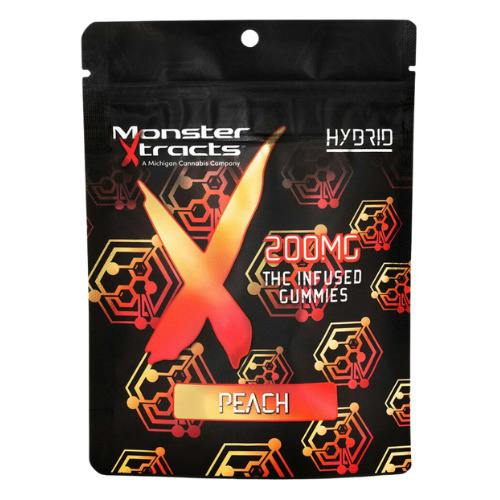 Monster Xtracts Peach Hybrid Gummies 200mg THC