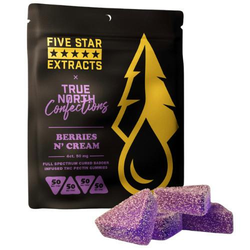 Five Star Extracts Berries & Cream Full Spectrum Vegan Gummies 200mg THC