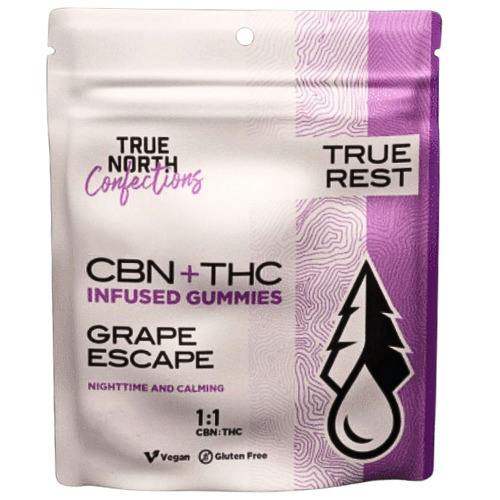 True North Collective Grape Escape Vegan Gummies 100mg THC : 100mg CBN