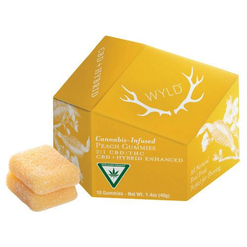 Wyld Peach Hybrid Gummies 50mg THC : 100mg CBD