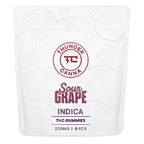 Thunder Canna Sour Grape Gummies 4pk 200mg THC